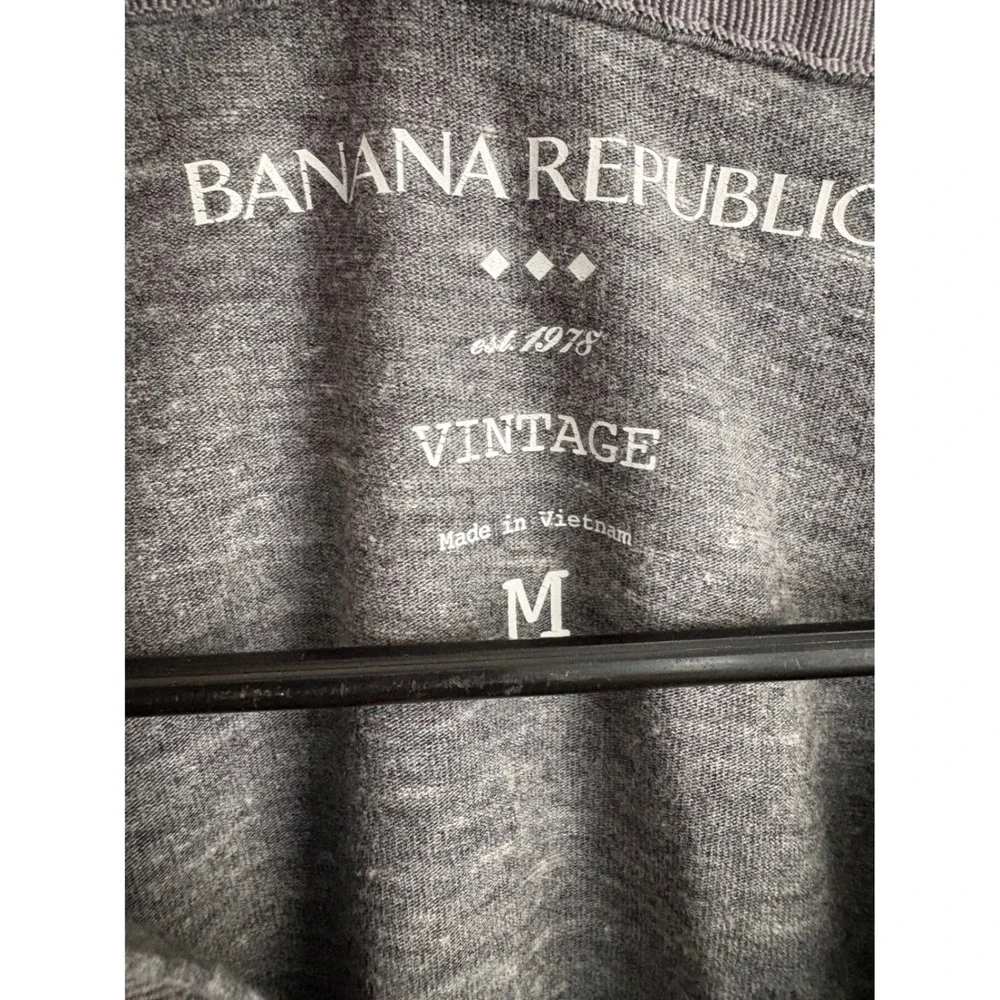 Banana Republic Vintage Mens Charcoal Grey Heather Short Sleeve Polo Shirt M